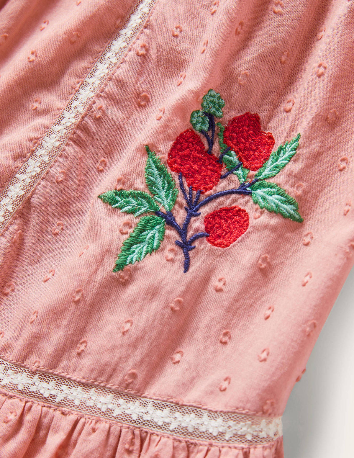 Embroidered Nostalgic Dress-Almond Pink-3
