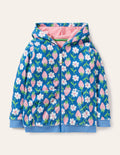 Towelling Hoodie-Bright Marina Blue Strawberry