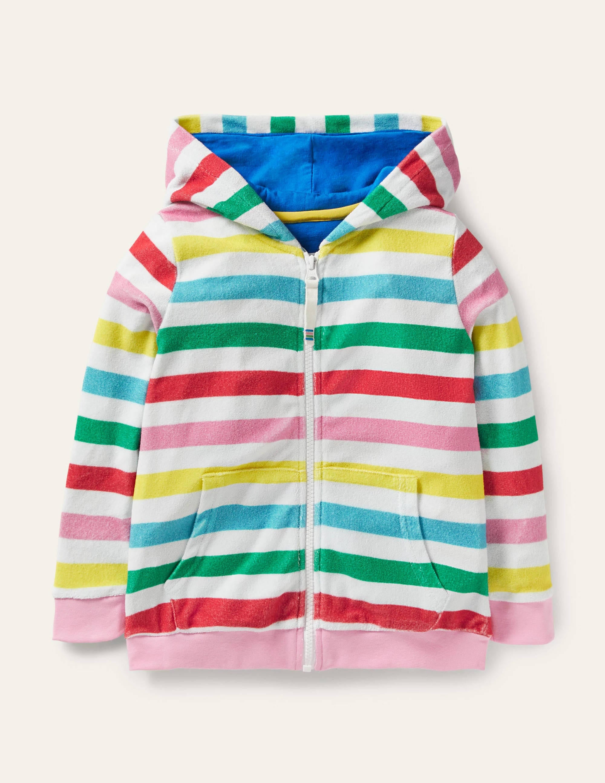 Towelling Hoodie-Multi Stripe - Image 1