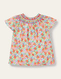 Smock Yoke Woven Top-Tropical Flowerbed
