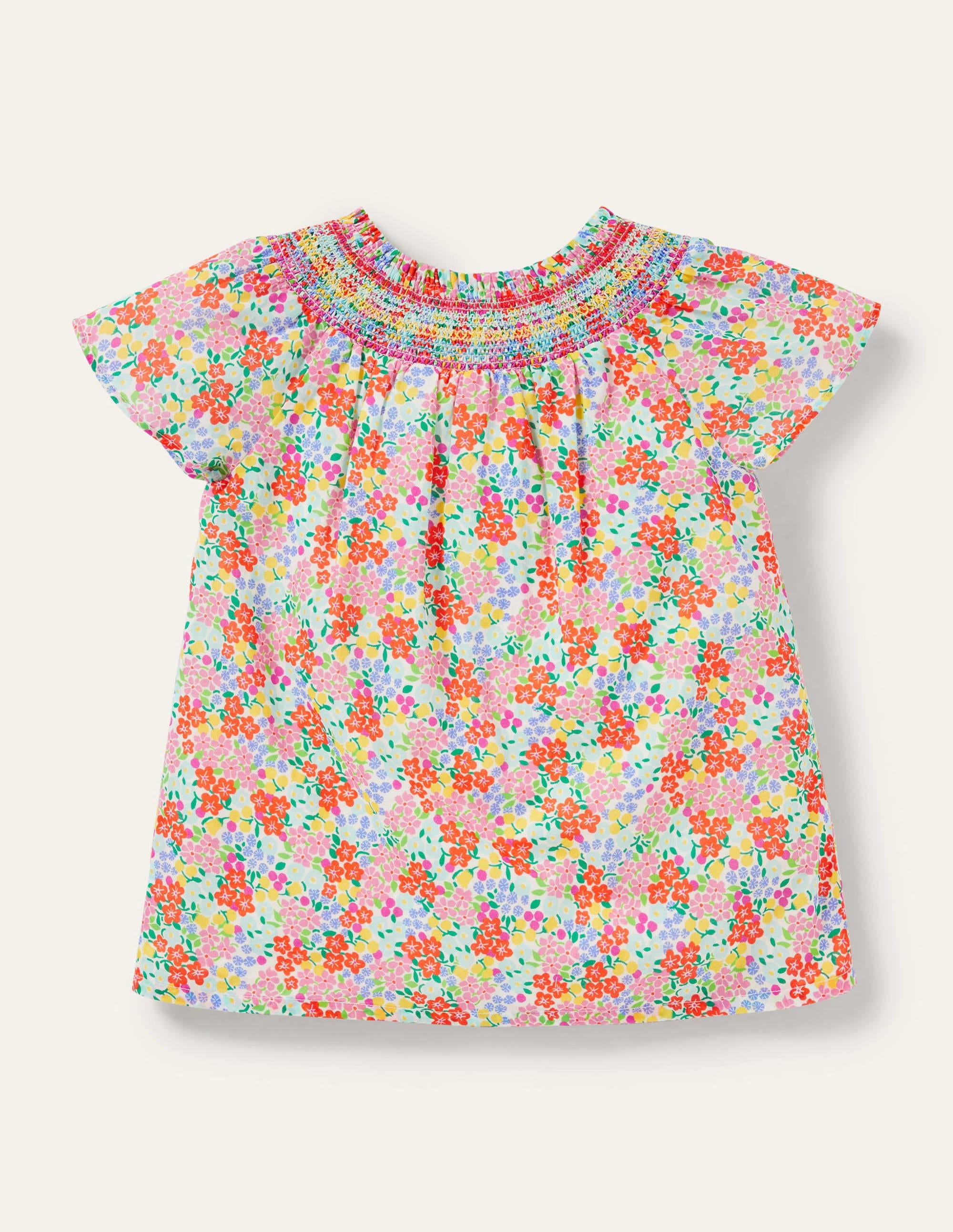 Smock Yoke Woven Top-Tropical Flowerbed - Image 1