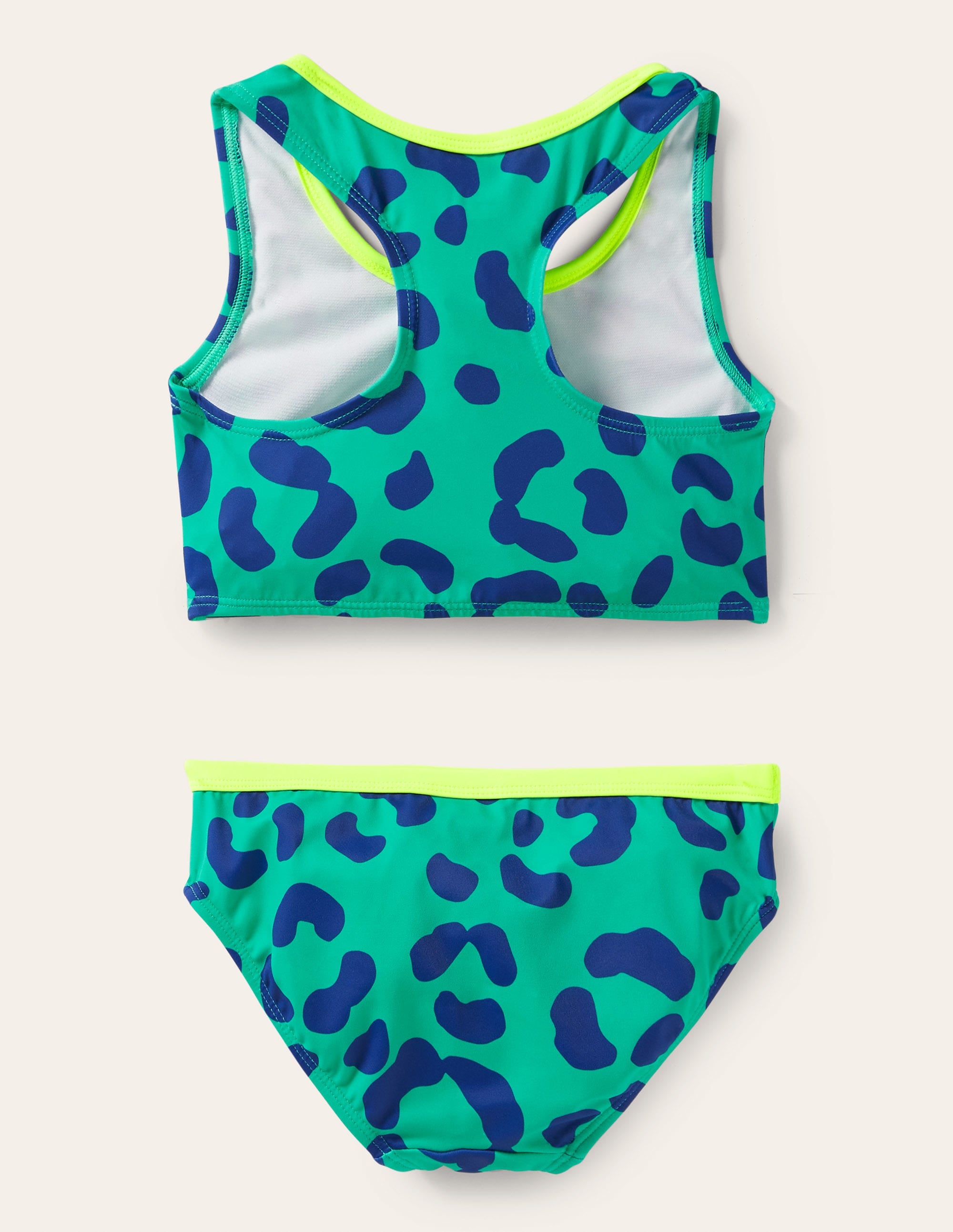 Racerback Bikini Set-Tropical Green/Blue Leopard - Image 2