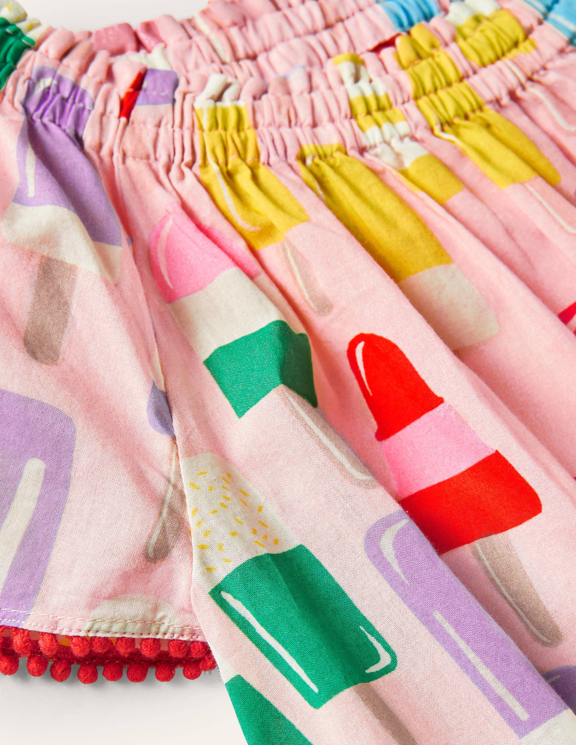 Smocked Printed Kaftan-Multi Rainbow Lollies - Image 3