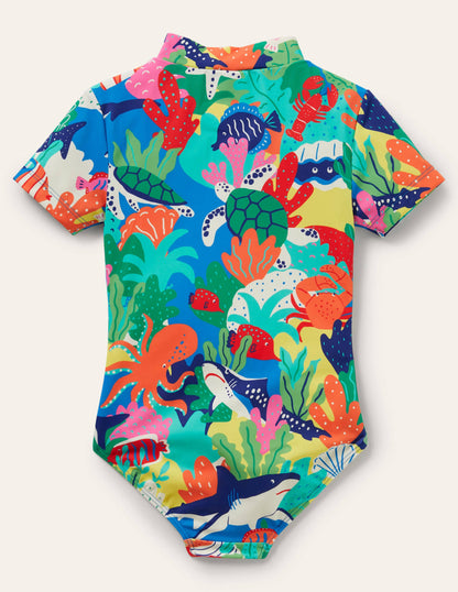 Short-sleeved Swimsuit-Multi Rainbow Reef-3