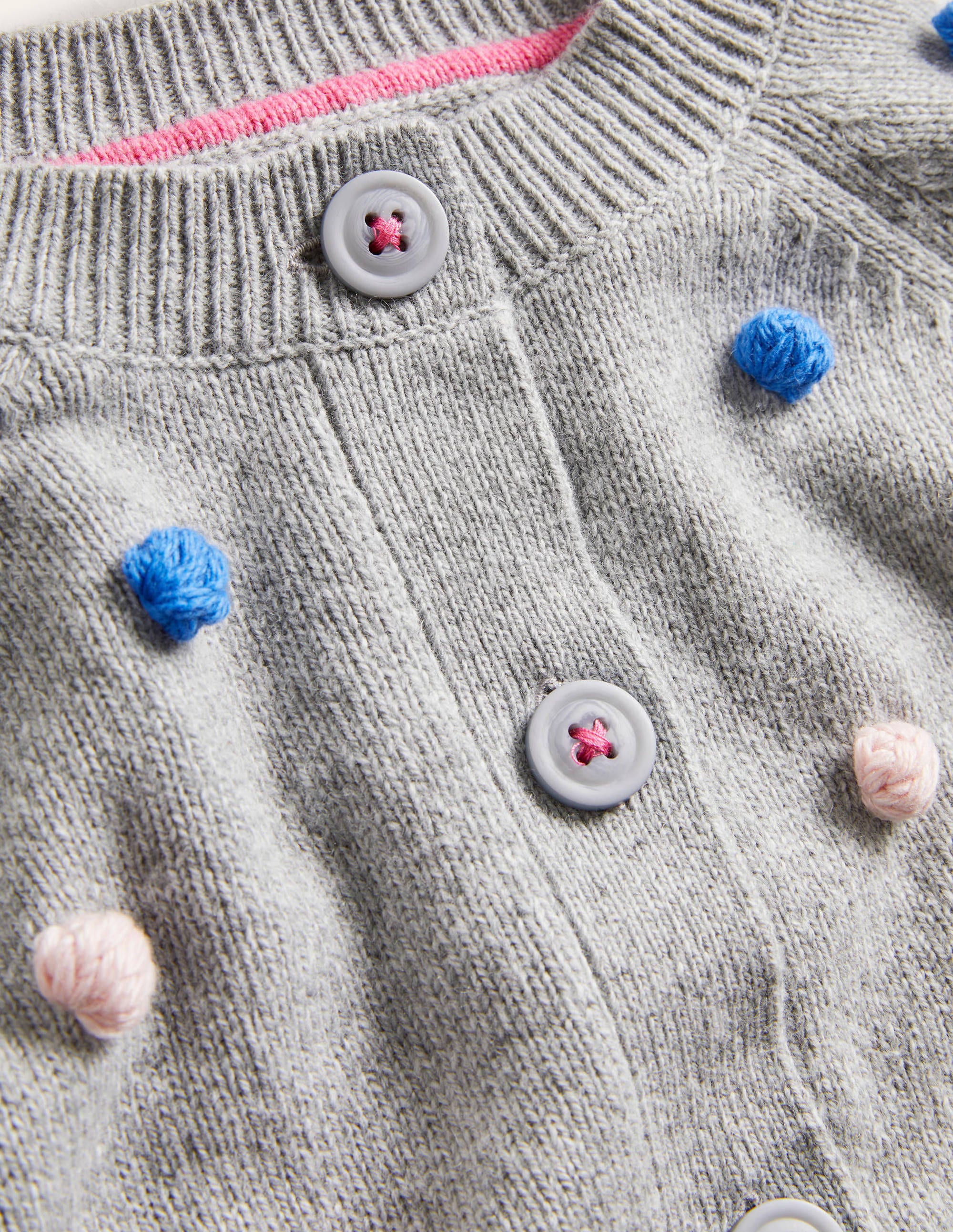 Puff Sleeve Cardigan-Grey Marl Multi Spots - Image 3