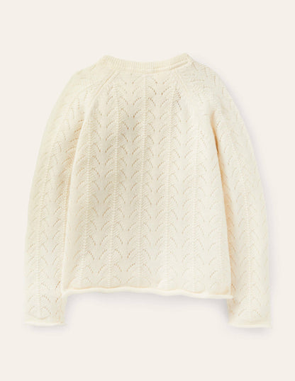 Cashmere Cardigan-Ecru Mélange-2