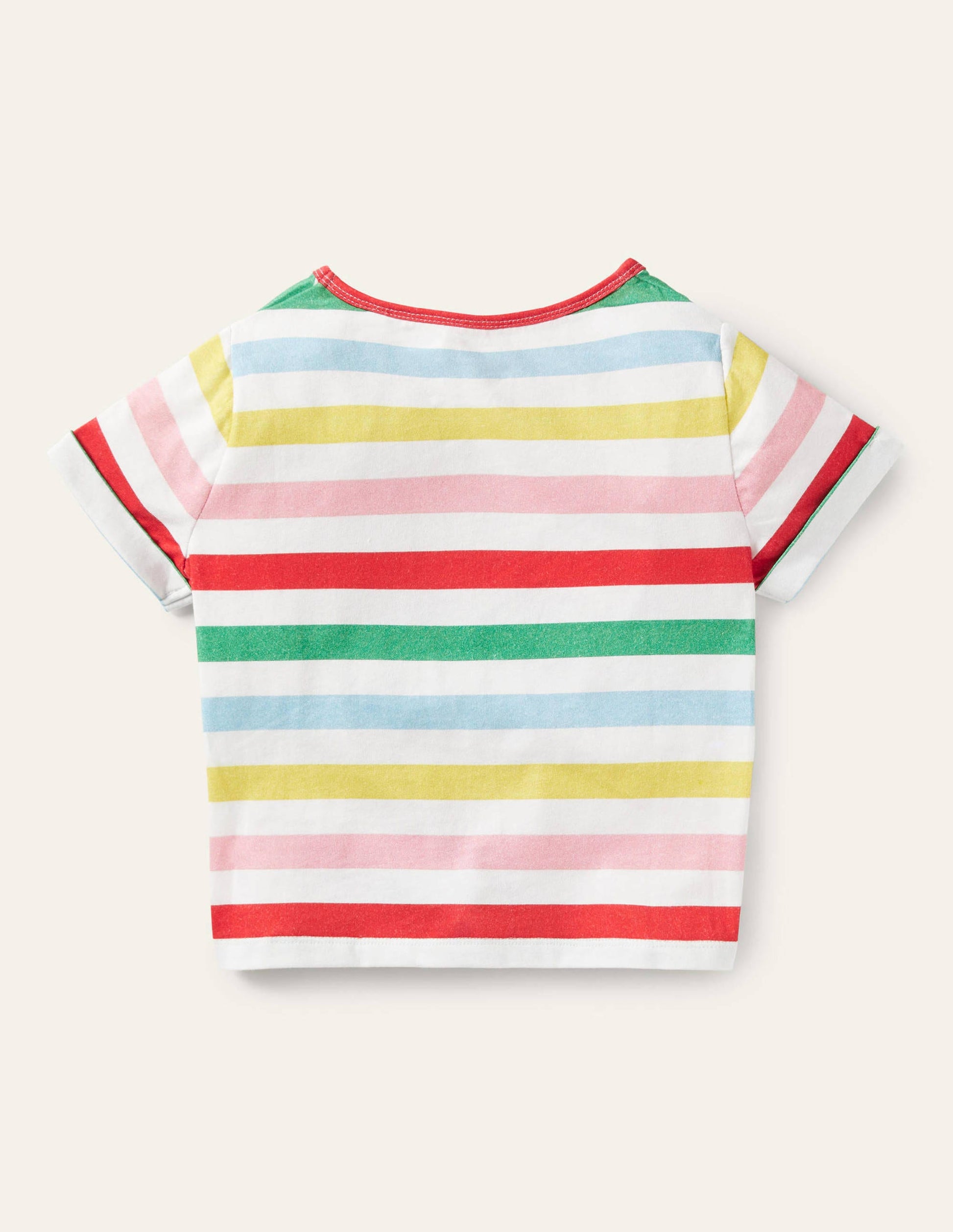 Tie-front T-shirt-Multi Stripe-2