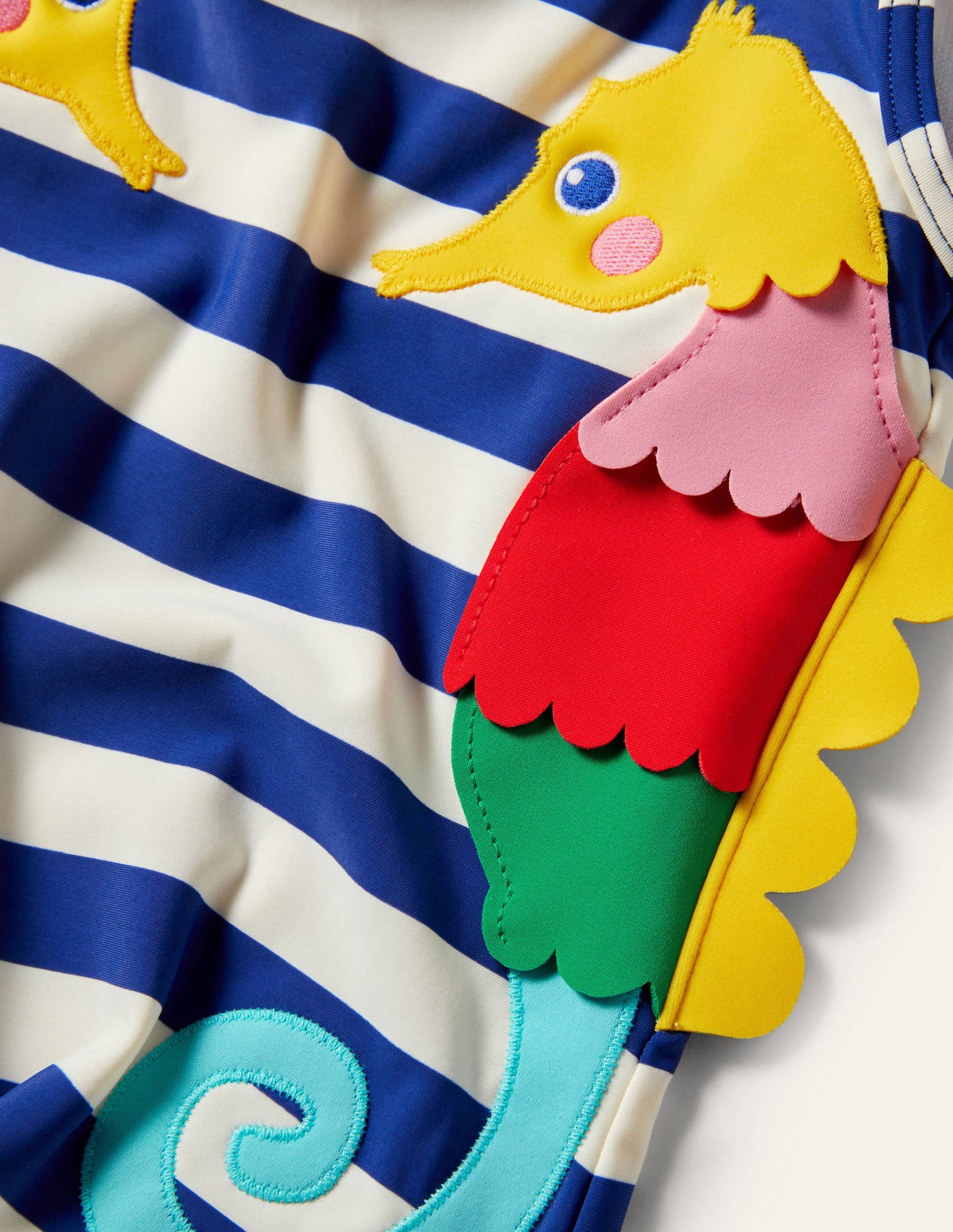 Fun Appliqué Swimsuit-Wave Blue/Ivory Seahorse-3