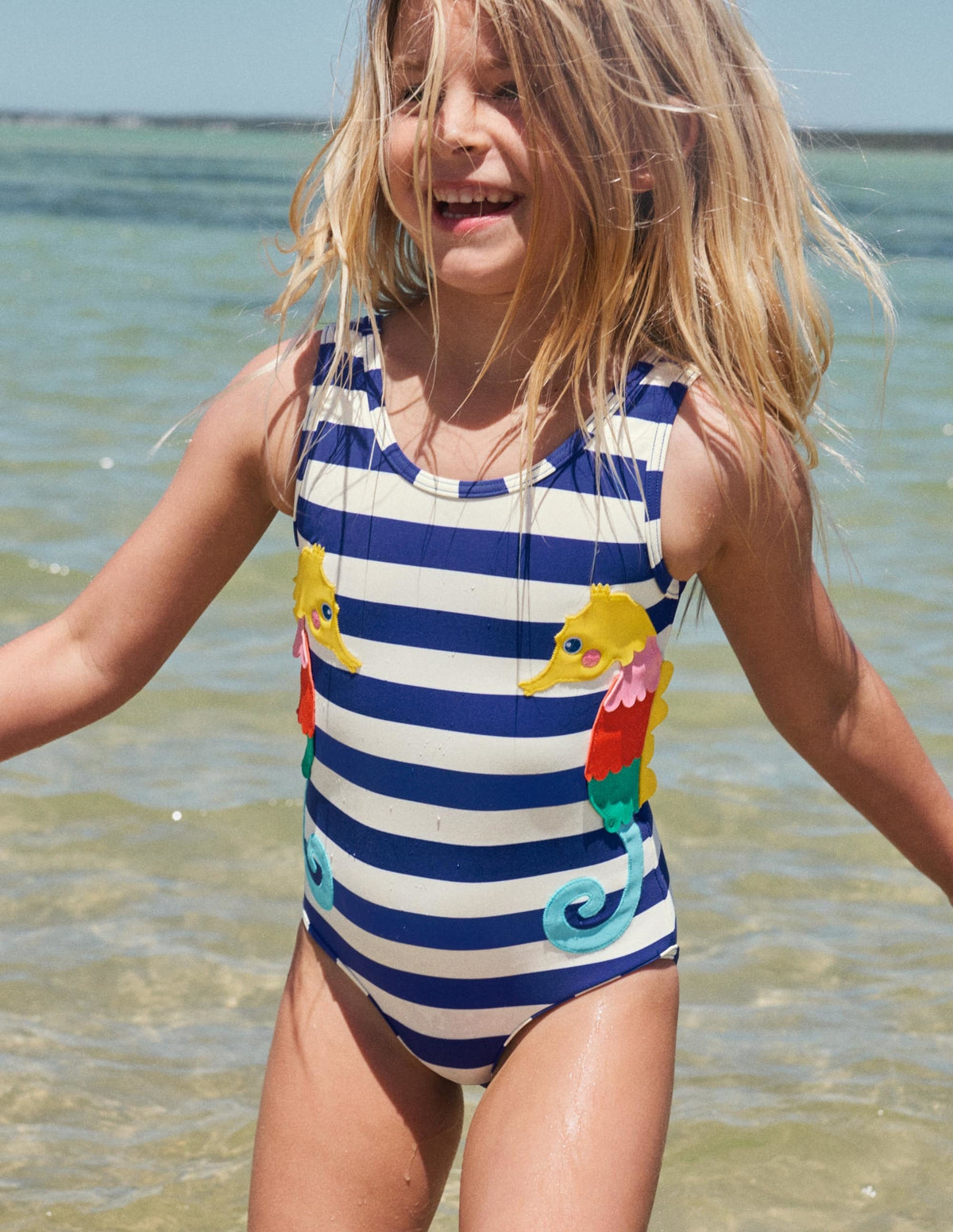 Fun Appliqué Swimsuit-Wave Blue/Ivory Seahorse-4