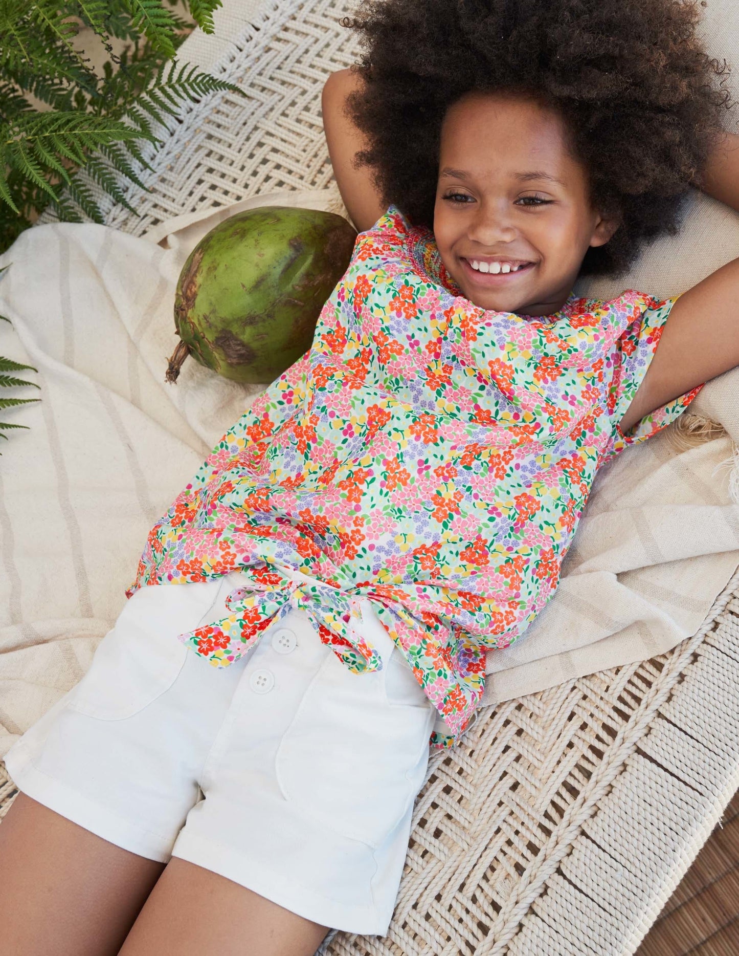 Twill Cargo Shorts-White