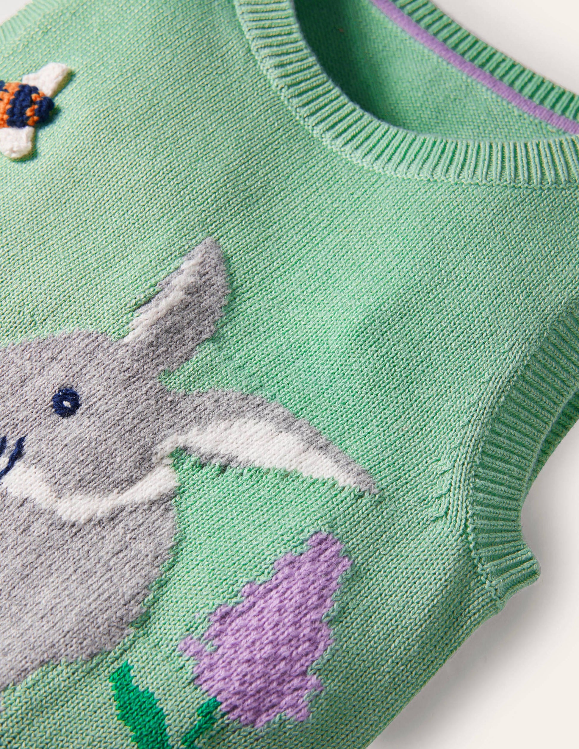 Knitted Tank Top-Fountain Green Bunny-3