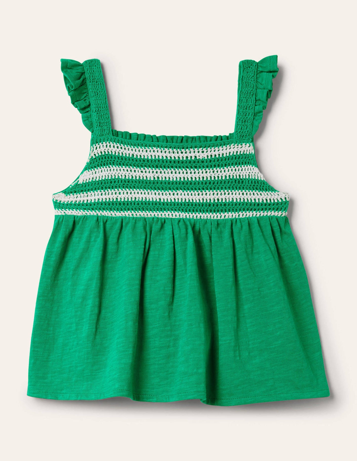 Crochet Vest-Green pepper