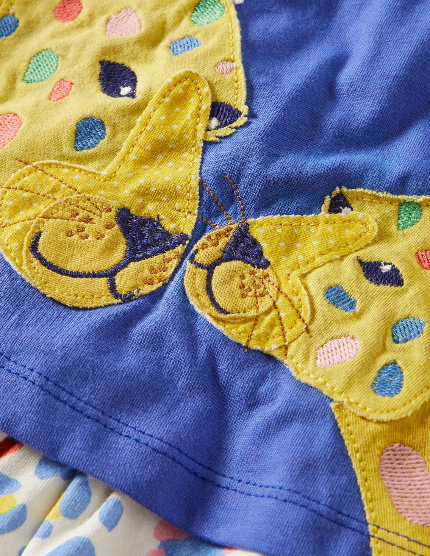 Big Appliqué Playsuit-Bluebell / Multi Leopard