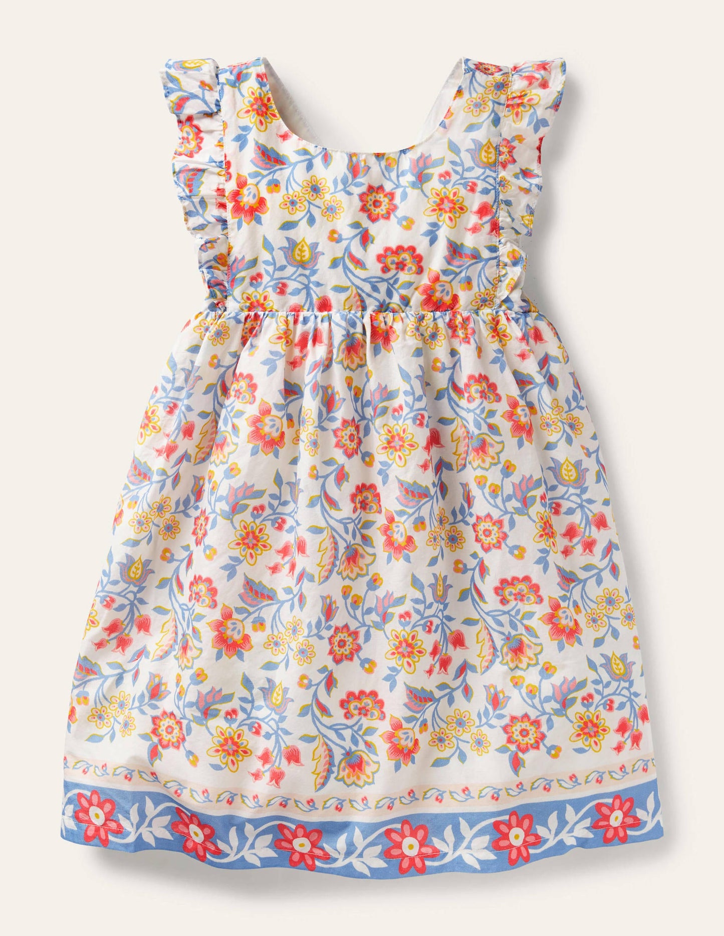 Bow Back Dress-Ivory Paisley