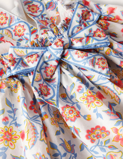 Bow Back Dress-Ivory Paisley-3