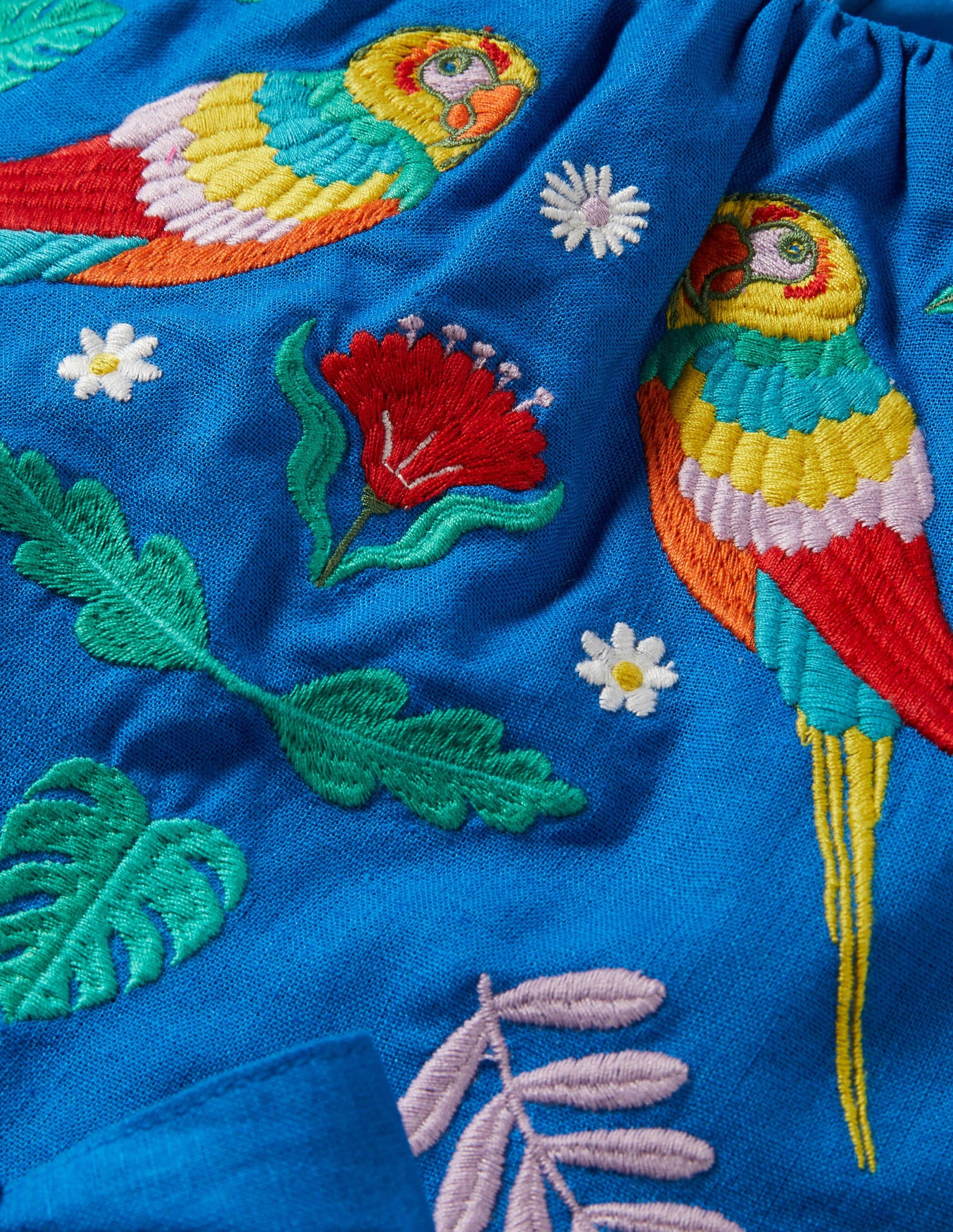 Jungle Vintage Dress-Marina Blue Embroidered-3