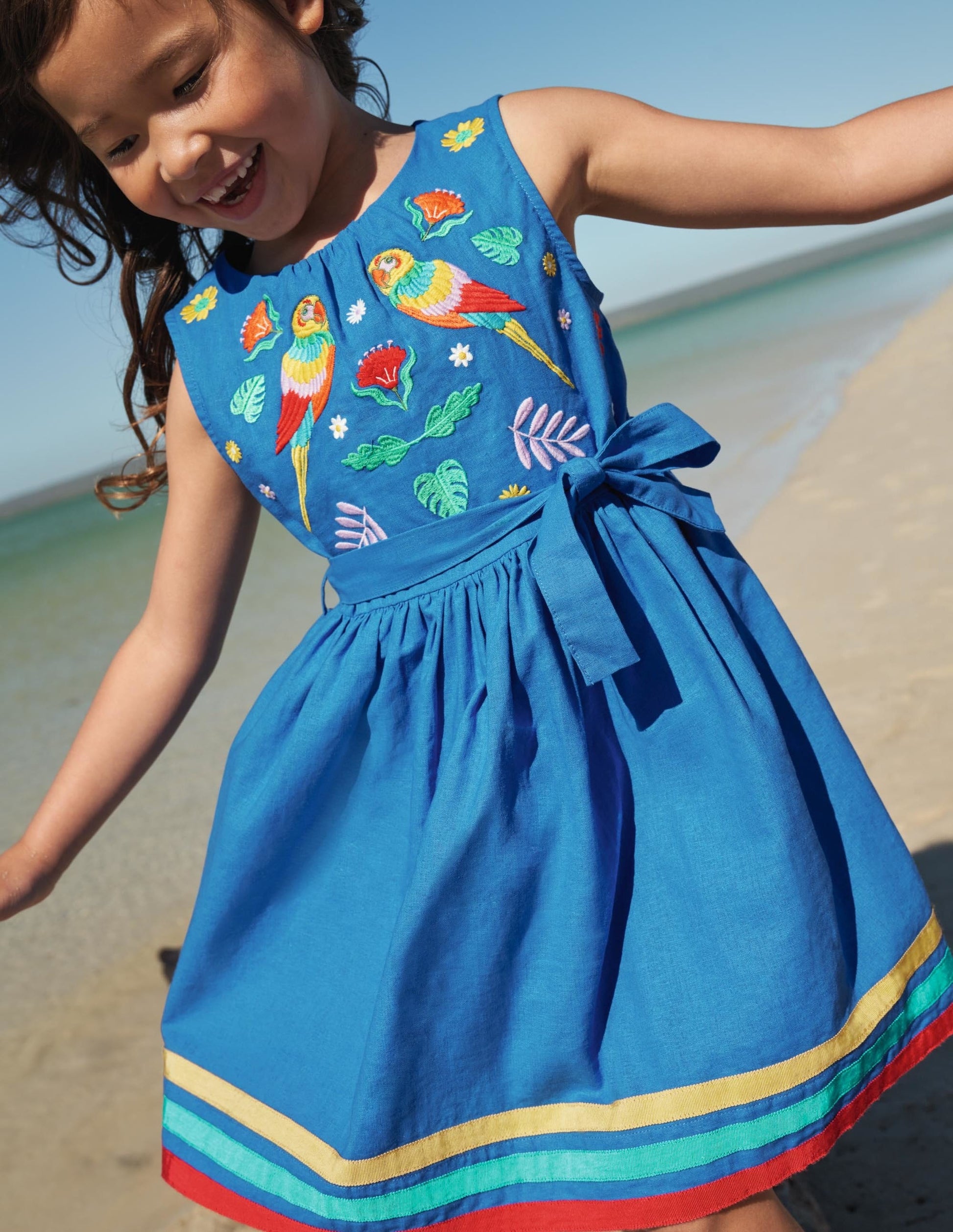 Jungle Vintage Dress-Marina Blue Embroidered-4