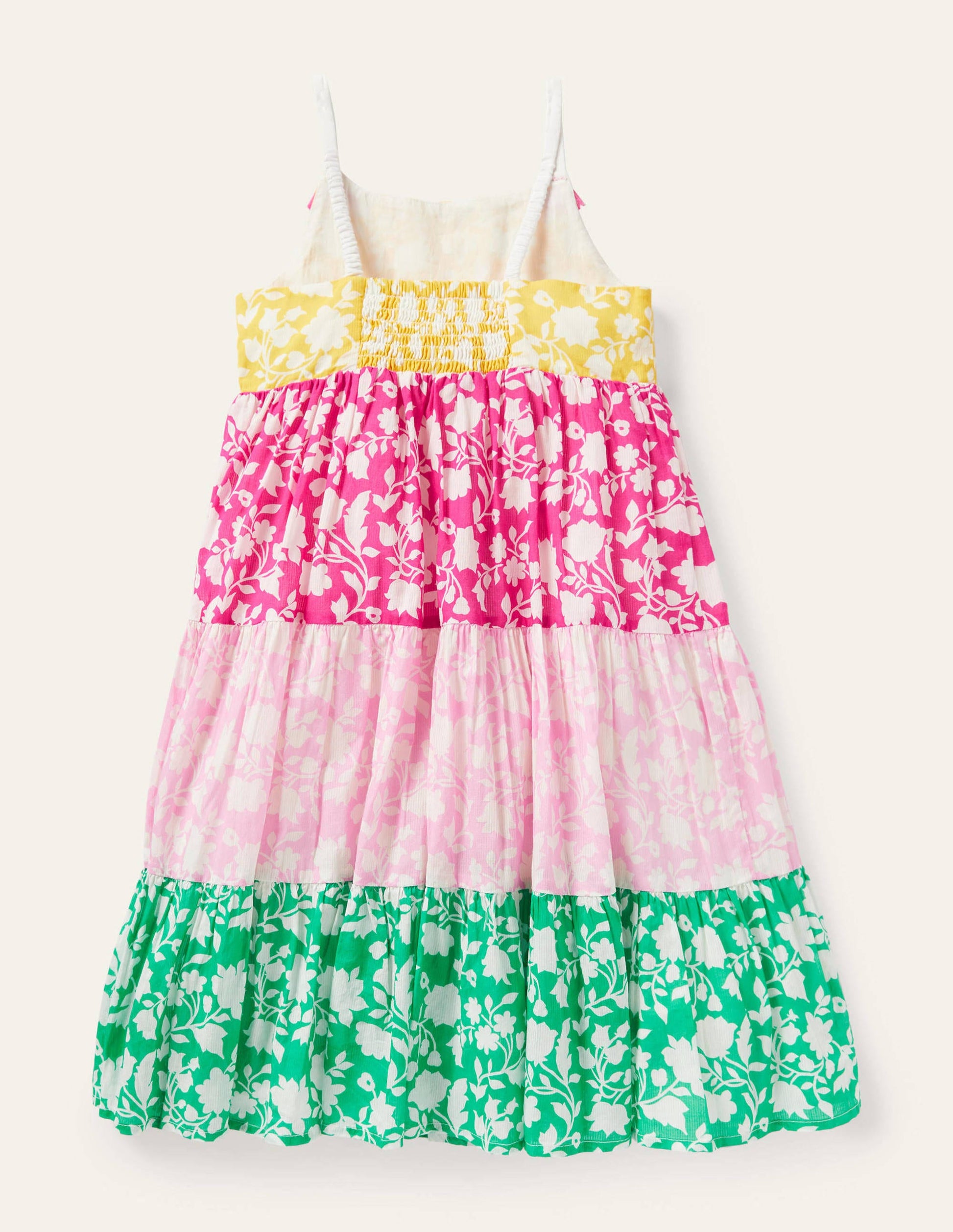 Tiered Printed Sun Dress-Multi Hotchpotch-2