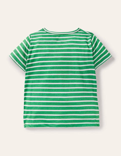 Lift-the-flap T-shirt-Tropical Green/ Ivory Giraffe-4
