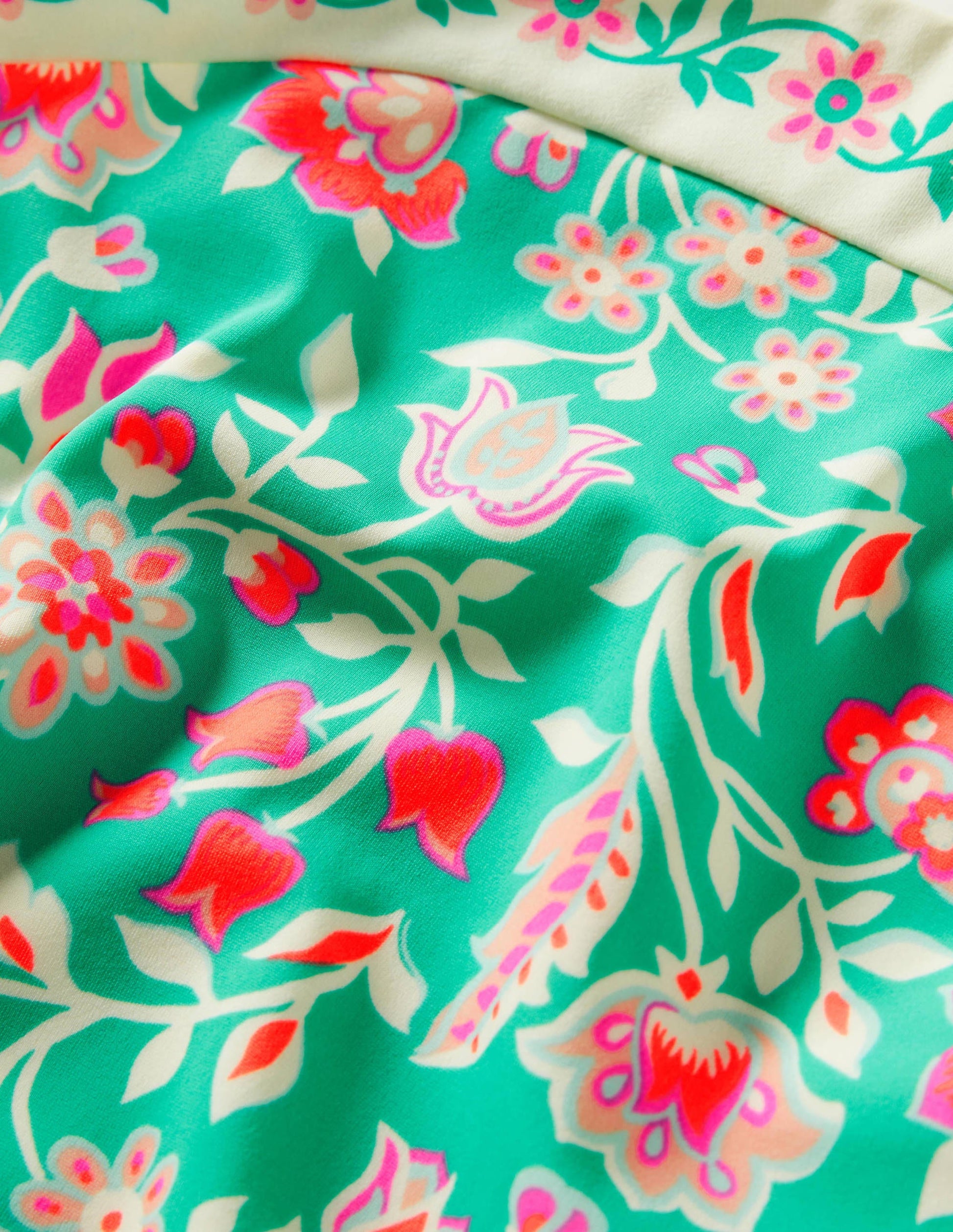 Border Print Swimsuit-Tropical Green Paisley-3