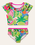 Frilly Tankini Set-Multi Tropical Fruit