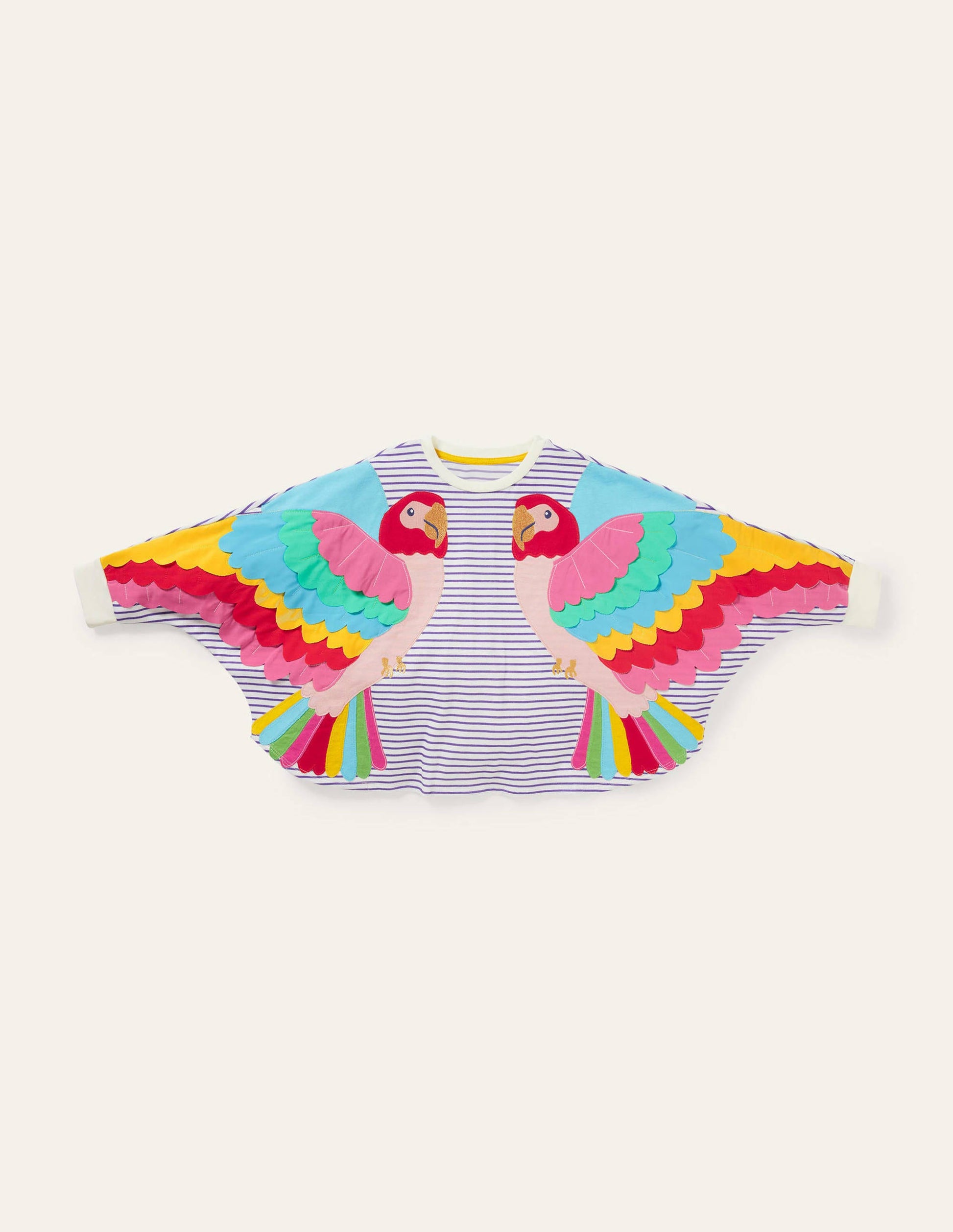 Appliqué Sweatshirt-Ivory / Starboard Parrot-2