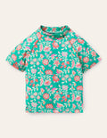Short Sleeve Rash Vest-Tropical Green Paisley