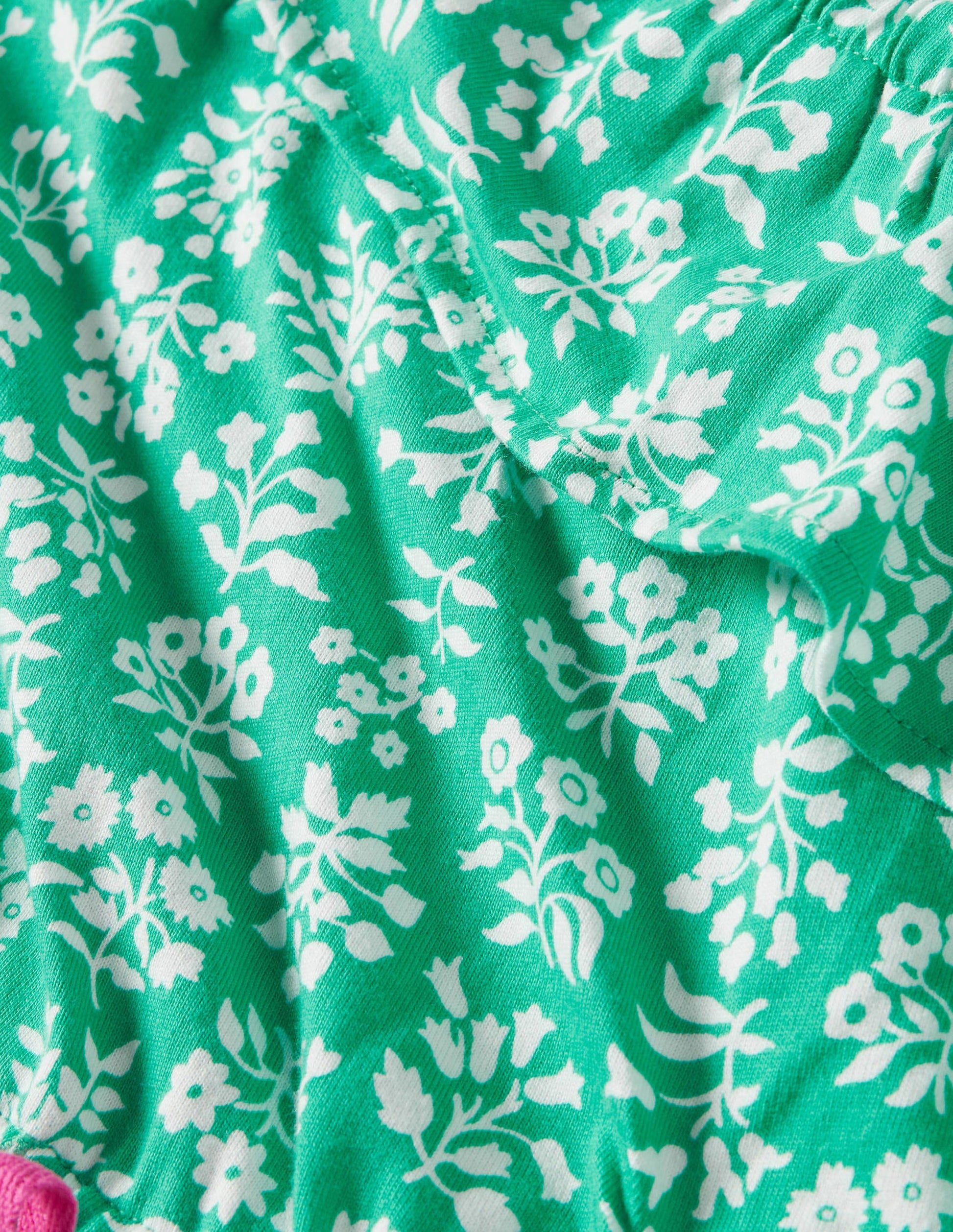 Jersey One Shoulder Playsuit-Tropical Green Woodblock-3