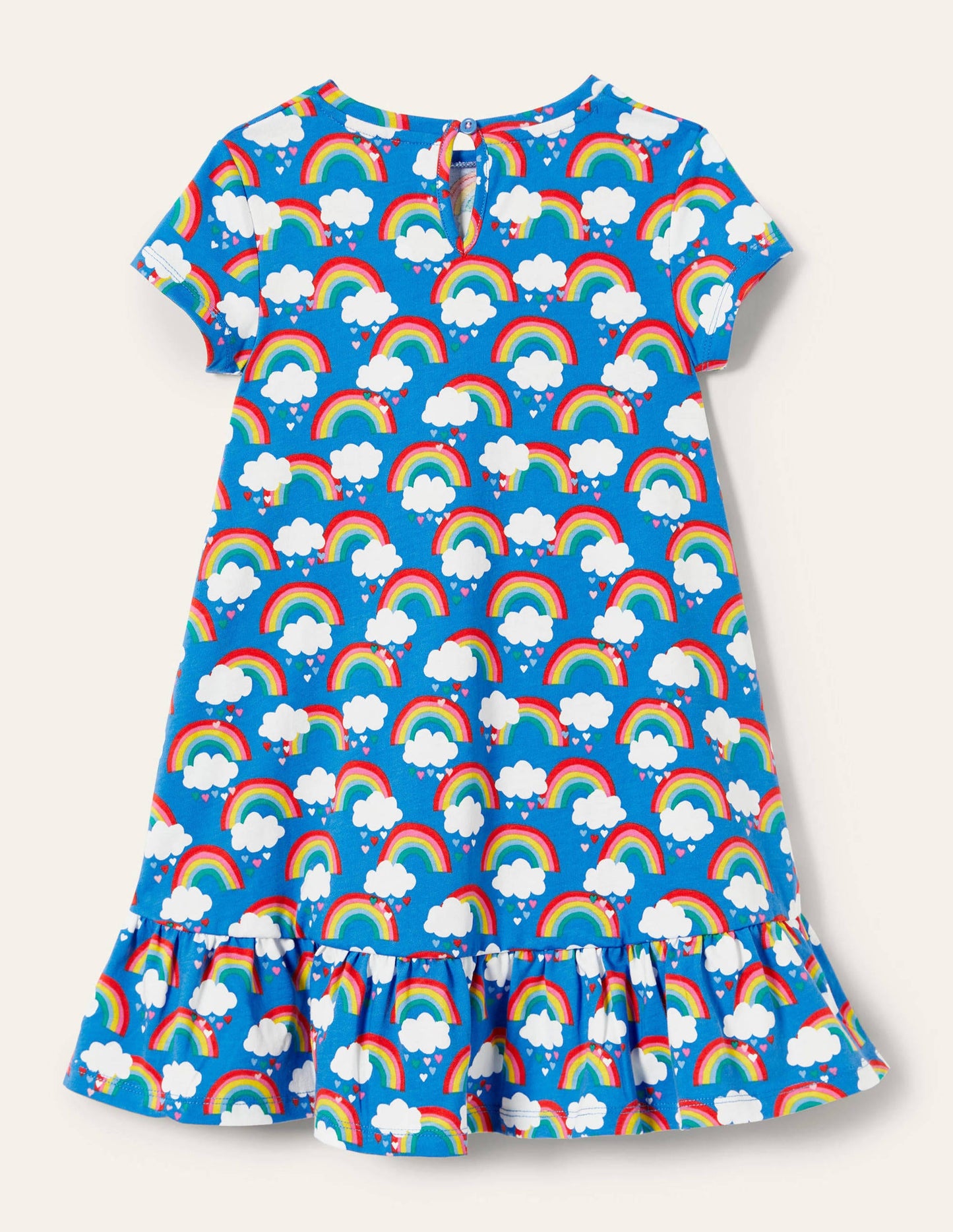 Drop Hem Jersey Dress-Moroccan Blue Love Rainbows