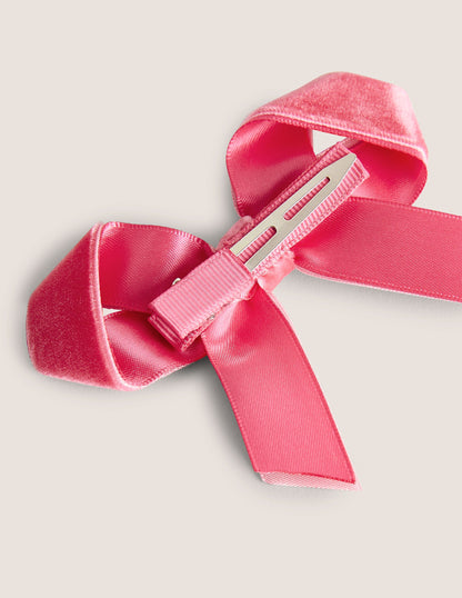 Large Bow Hair Clip-ShockingPink