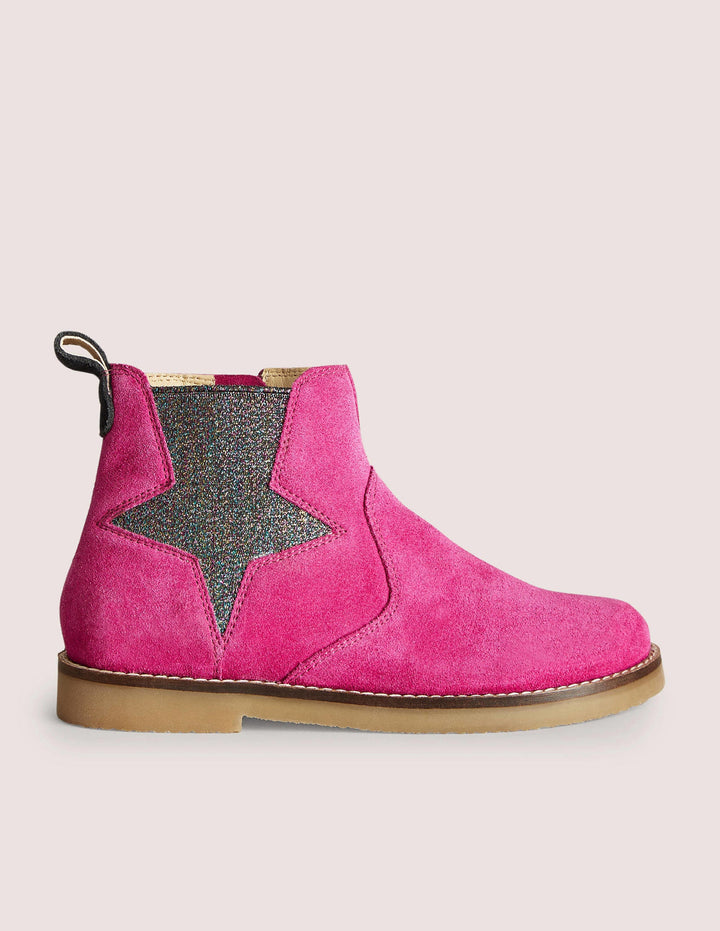 Chelsea Boots-Hot Pink Star