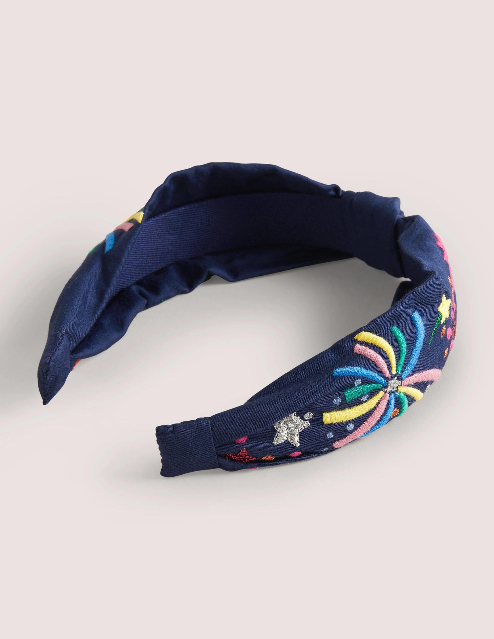 Twisted Knot Headband-Navy Fireworks - Image 1