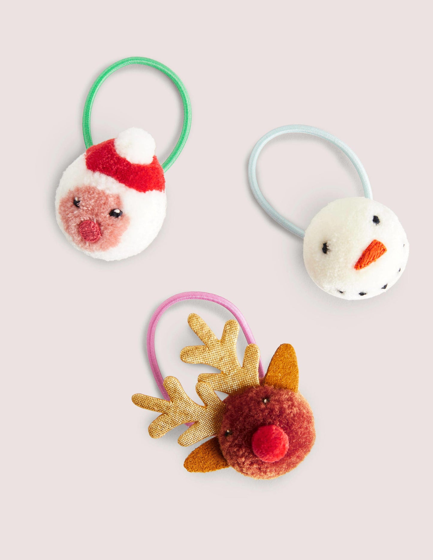 Pompom Hairbands 3 Pack-Multi Christmas