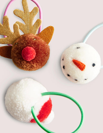 Pompom Hairbands 3 Pack-Multi Christmas-2