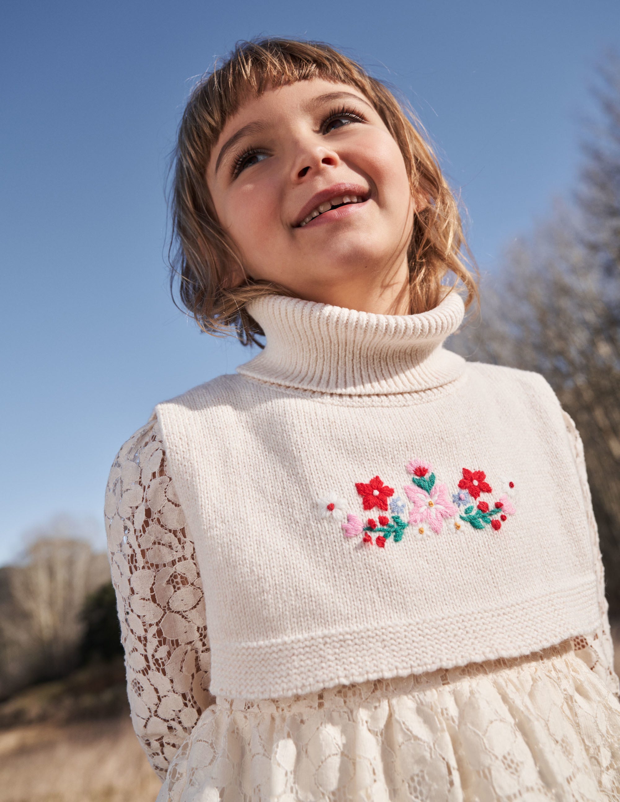 Knitted Neck Warmer-Ecru Marl - Image 5