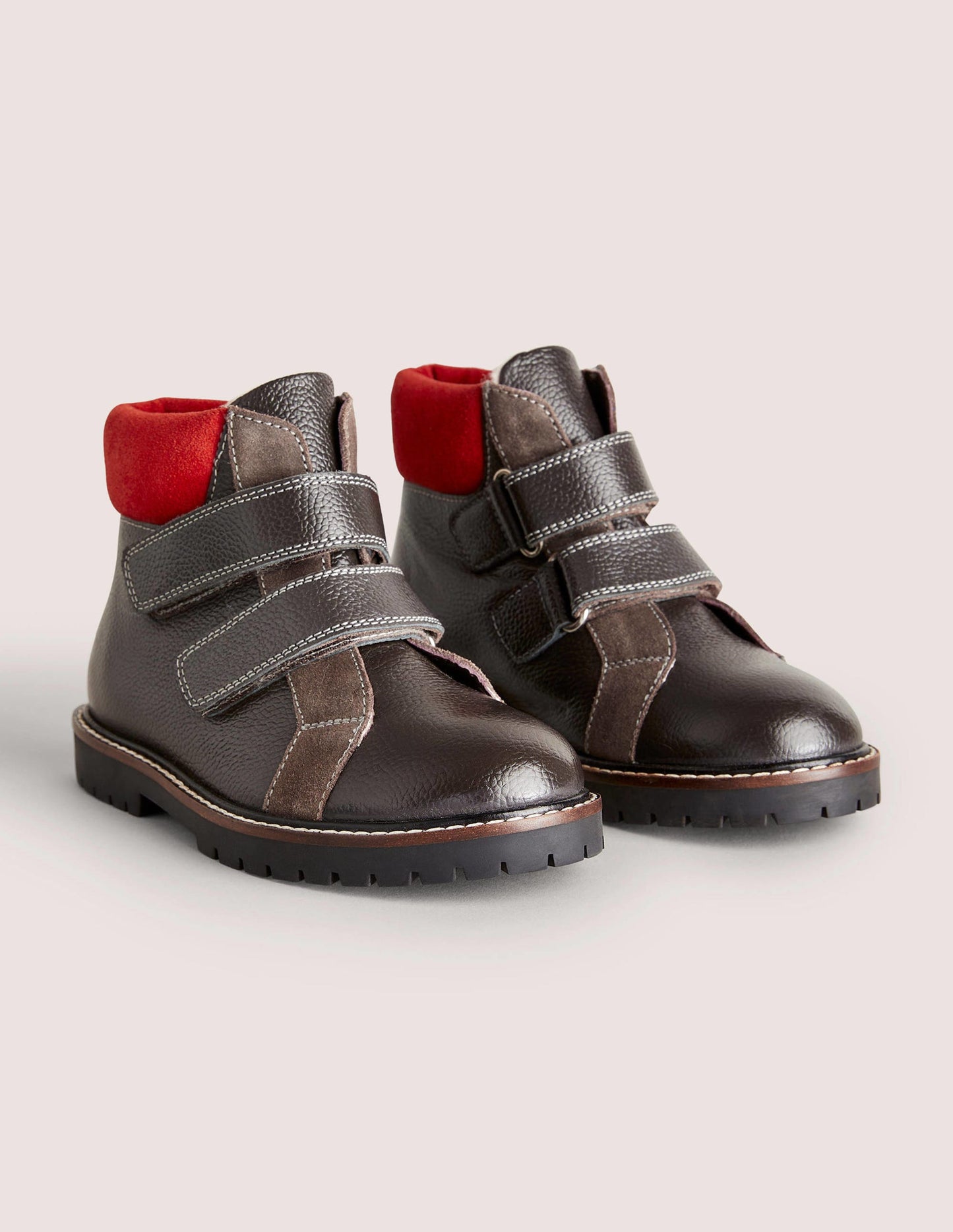 Cosy Leather Boots-Dark Grey
