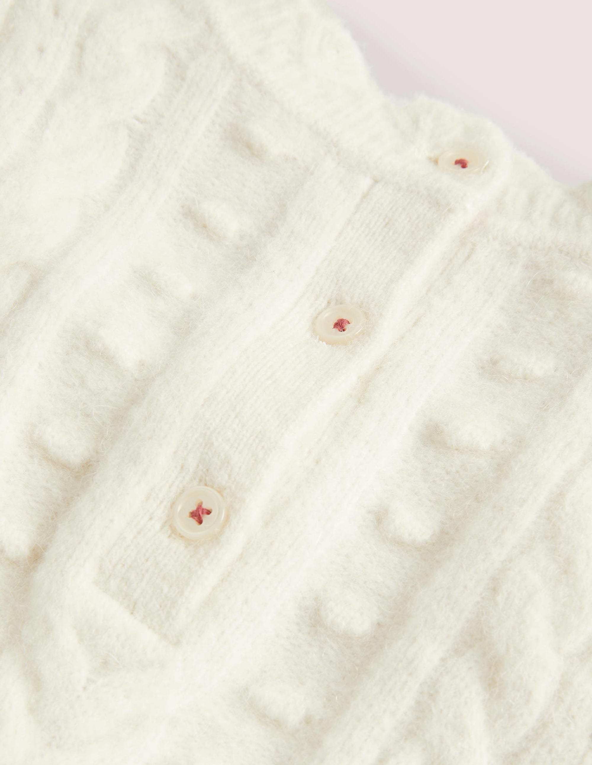 Pointelle Cable Jumper-Ecru Marl - Image 3