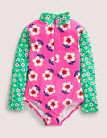 Long-sleeved Swimsuit-Tickled Pink Daisy