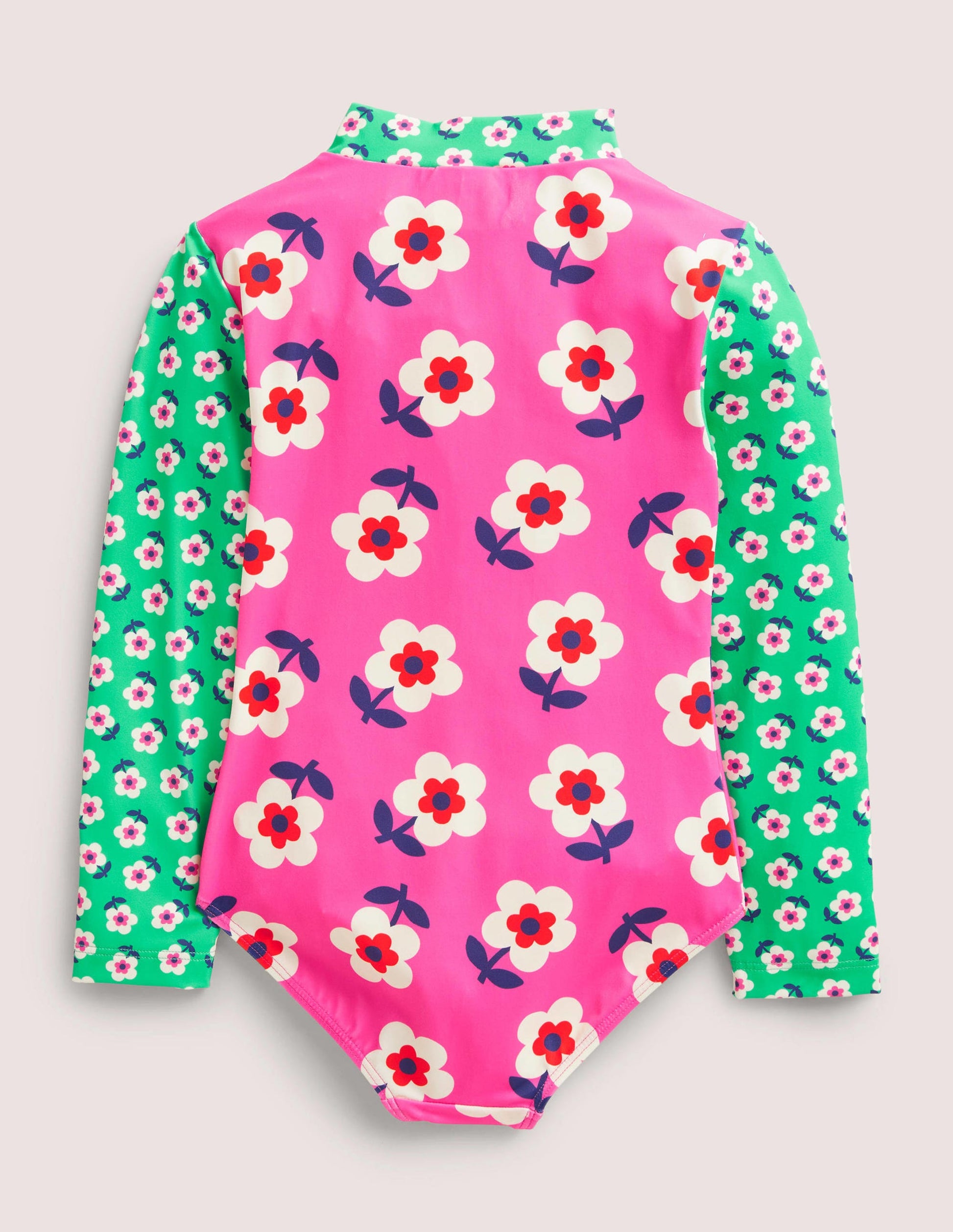 Long-sleeved Swimsuit-Tickled Pink Daisy-2