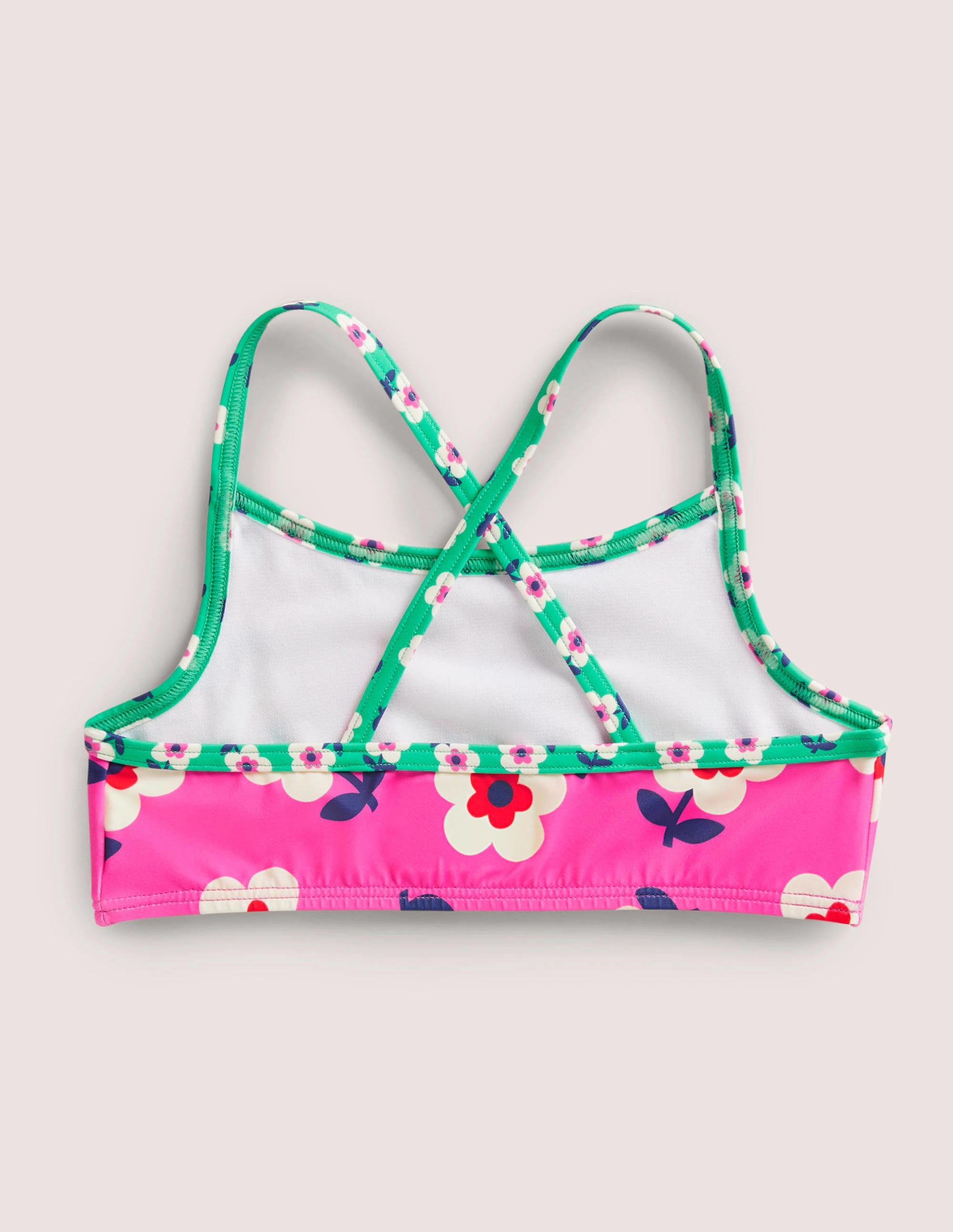 Patterned Bikini Top-Tickled Pink Daisy - Image 2