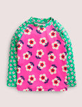 Patterned Rash Vest-Tickled Pink Daisy