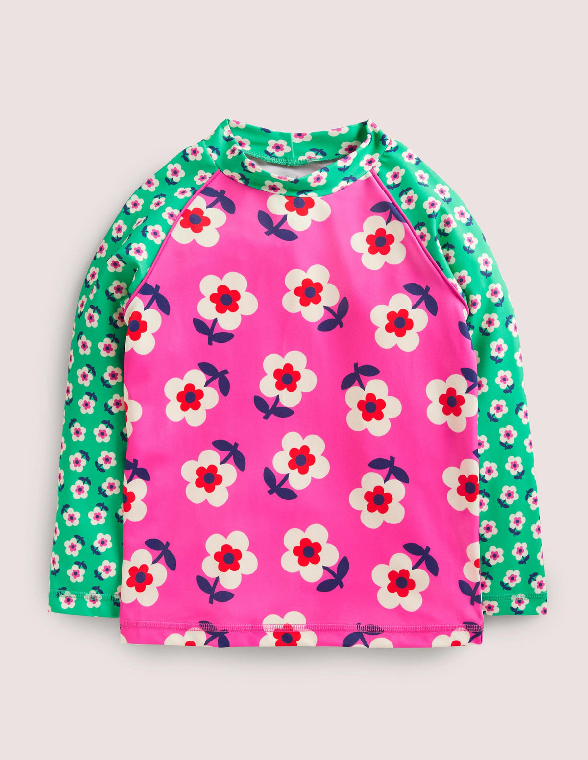 Patterned Rash Vest-Tickled Pink Daisy-1