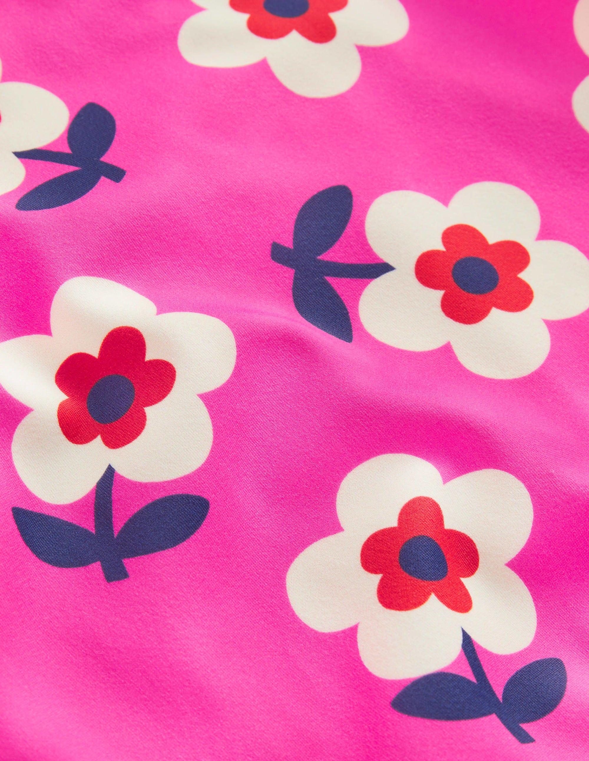 Cross-back Printed Swimsuit-Tickled Pink Daisy - Image 3