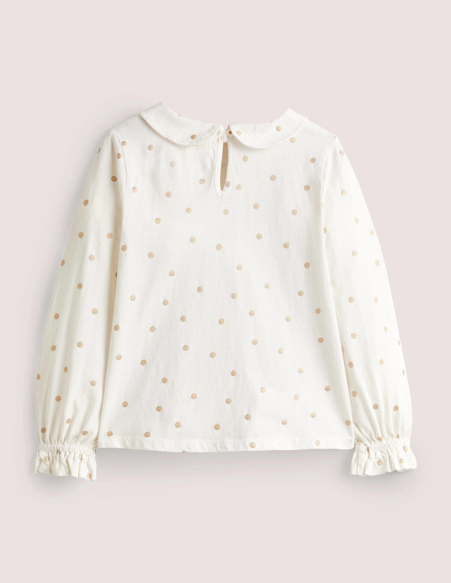 Collared Jersey Top-Ivory Confetti Foil Spot