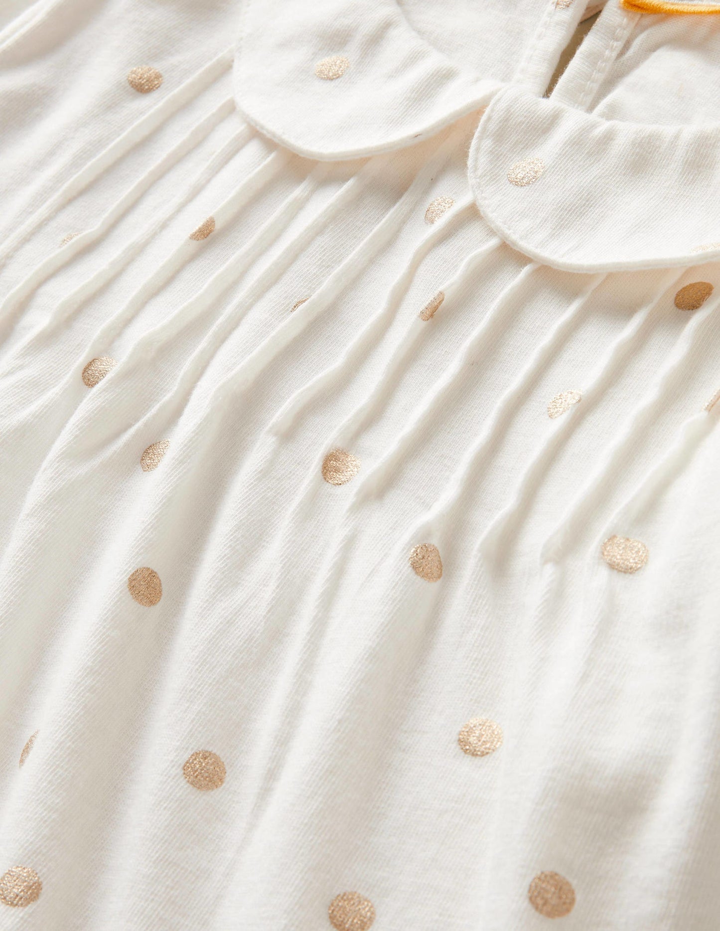 Collared Jersey Top-Ivory Confetti Foil Spot
