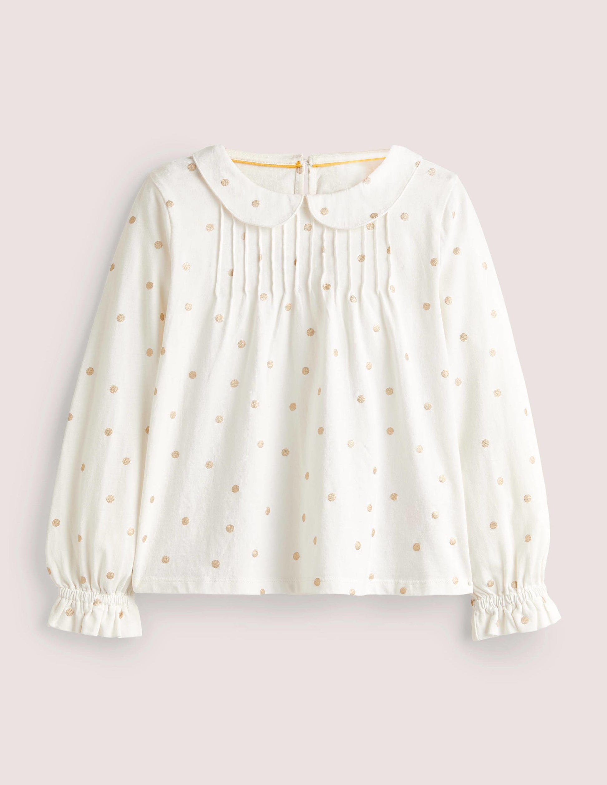 Collared Jersey Top-Ivory Confetti Foil Spot-1