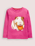 Halloween Appliqué T-shirt-Tickled Pink Guinea Pig