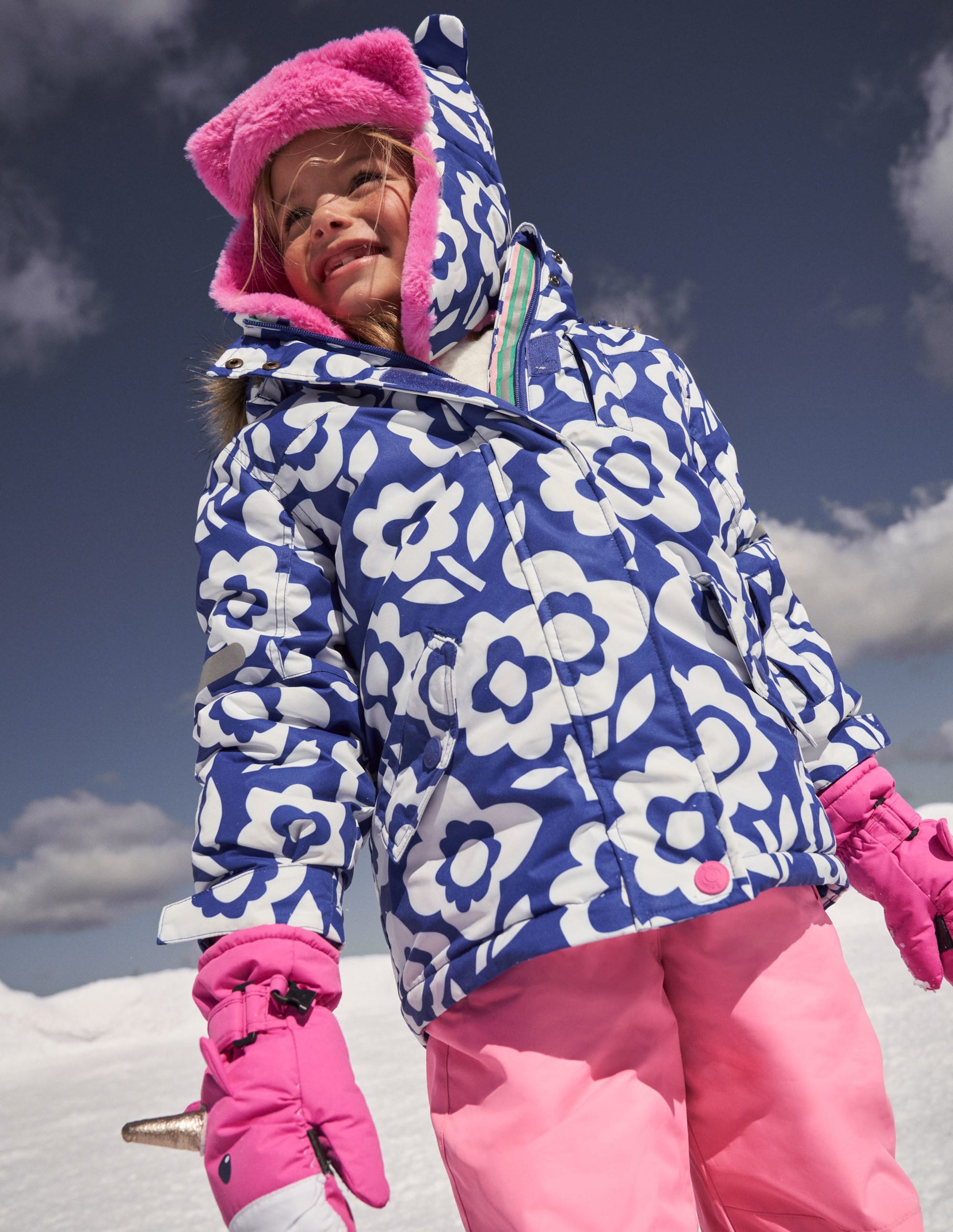 All-Weather Waterproof Jacket-Ivory/Bluing Blue Floral-5