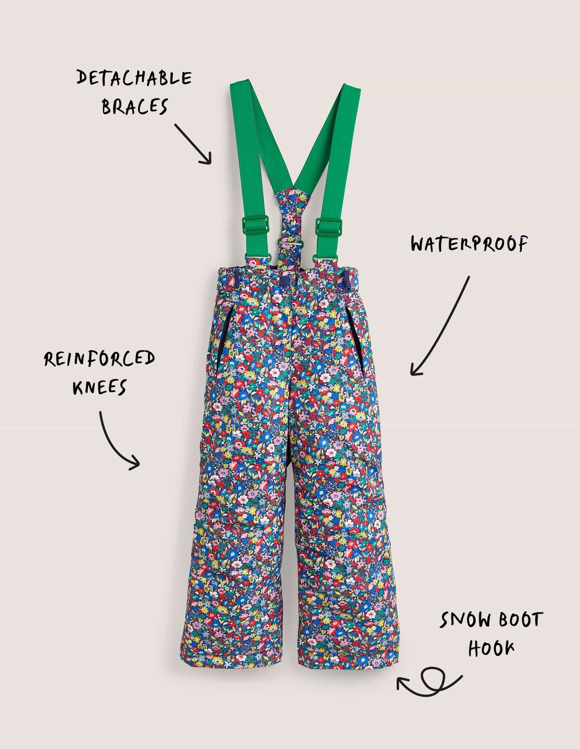 All Weather Waterproof Trouser-Multi Patchwork Floral-4