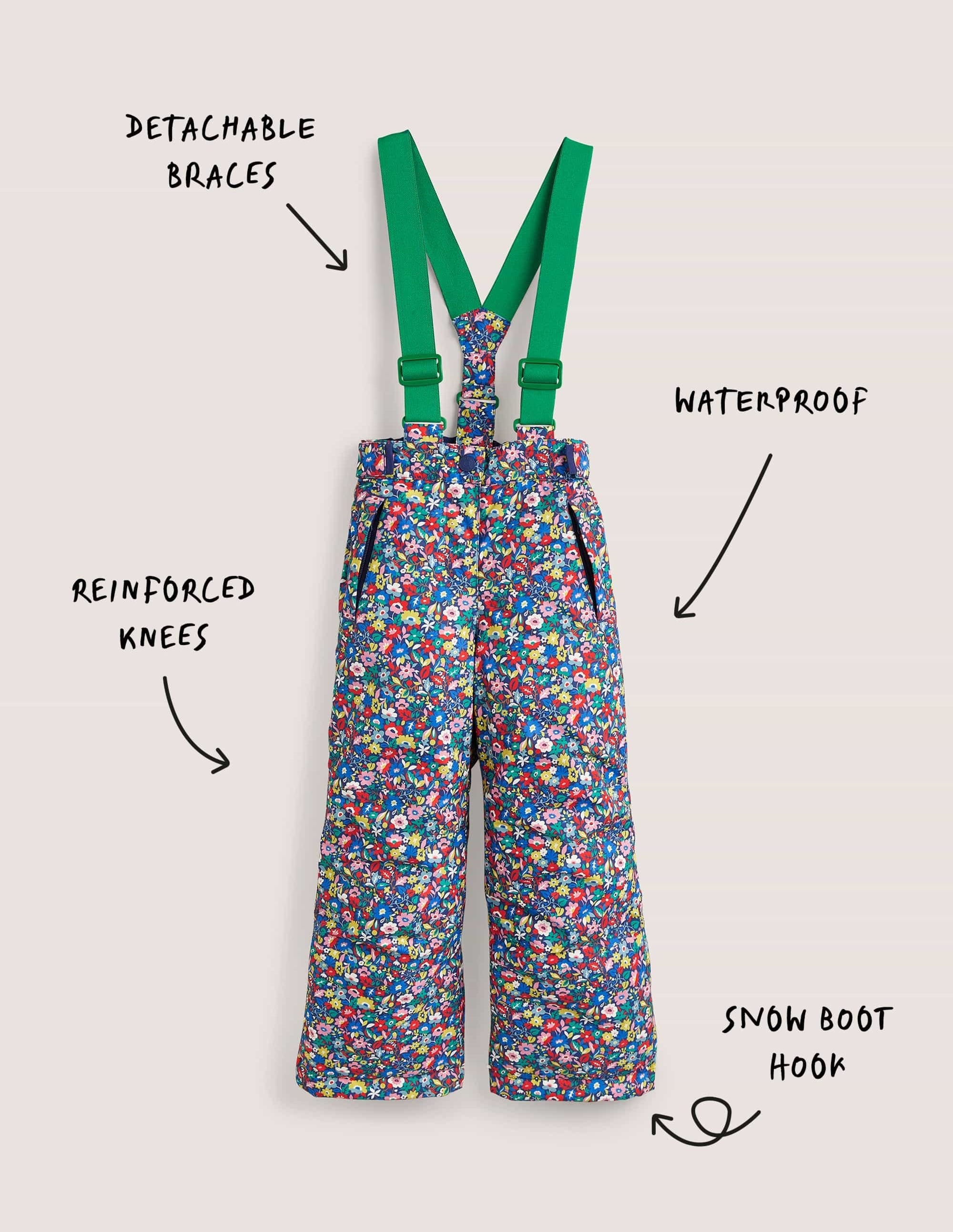 All Weather Waterproof Trouser-Multi Patchwork Floral - Image 4